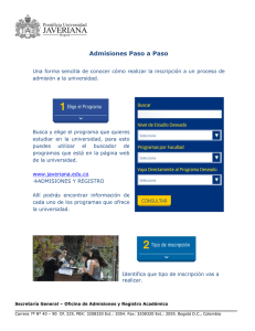 Admisiones Paso a Paso - Pontificia Universidad Javeriana