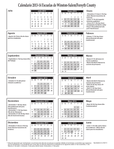 Calendario 2013-14 Escuelas de Winston