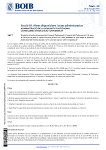 Núm. 32 Secció III. Altres disposicions i actes administratius