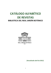 CATÁLOGO ALFABÉTICO DE REVISTAS