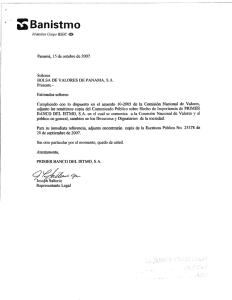 Miembro Grupo HSBC (D - Bolsa de Valores de Panamá
