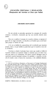 VOCACiÓN CRISTIANA Y REVELACiÓN (Respuesta del hombre al