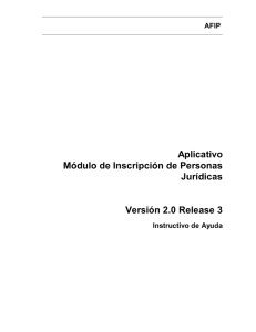 Aplicativo Módulo de Inscripción de Personas Jurídicas