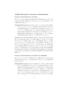 Análisis Matemático I. Teoremas y demostraciones.