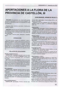 Aportaciones a la flora de la provincia de Castellón, III