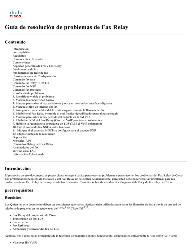 Guía de resolución de problemas de Fax Relay
