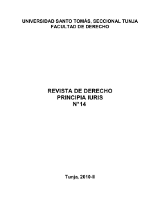 principia iuris revista n° 14 - Universidad Santo Tomás, Seccional