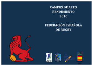 campus de alto rendimiento 2016 federación española de rugby