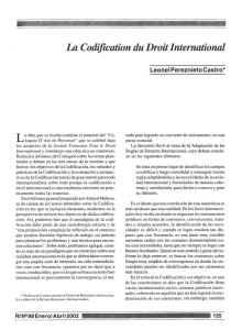 La Codification du Droit International