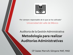 Unidad III Metodología para realizar auditorías administrativas