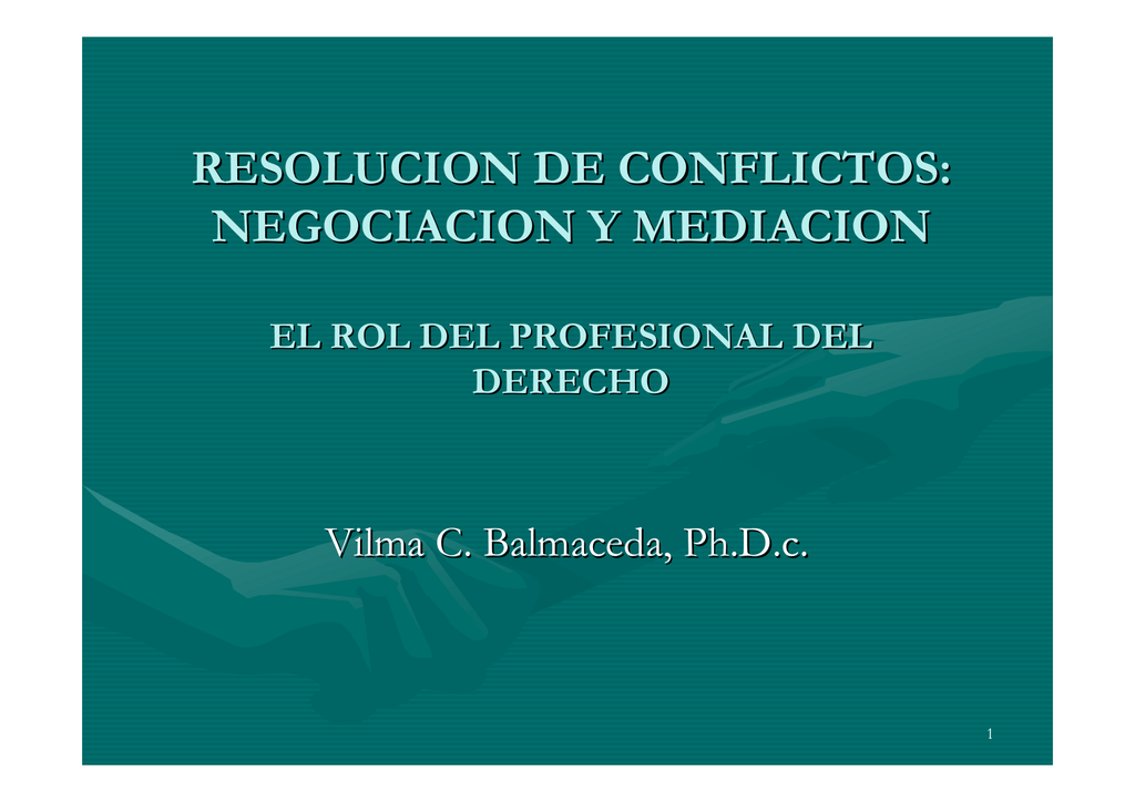 Negociación Y Mediación