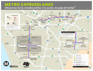 Mapa de entradas y salidas de peajes de ExpressLanes