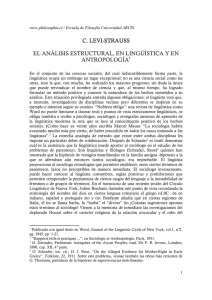 C. LEVI-STRAUSS EL ANÁLISIS ESTRUCTURAL, EN LINGÜÍSTICA