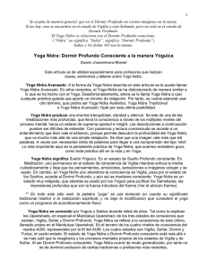 Yoga Nidra: Dormir Profundo Consciente a la manera Yóguica