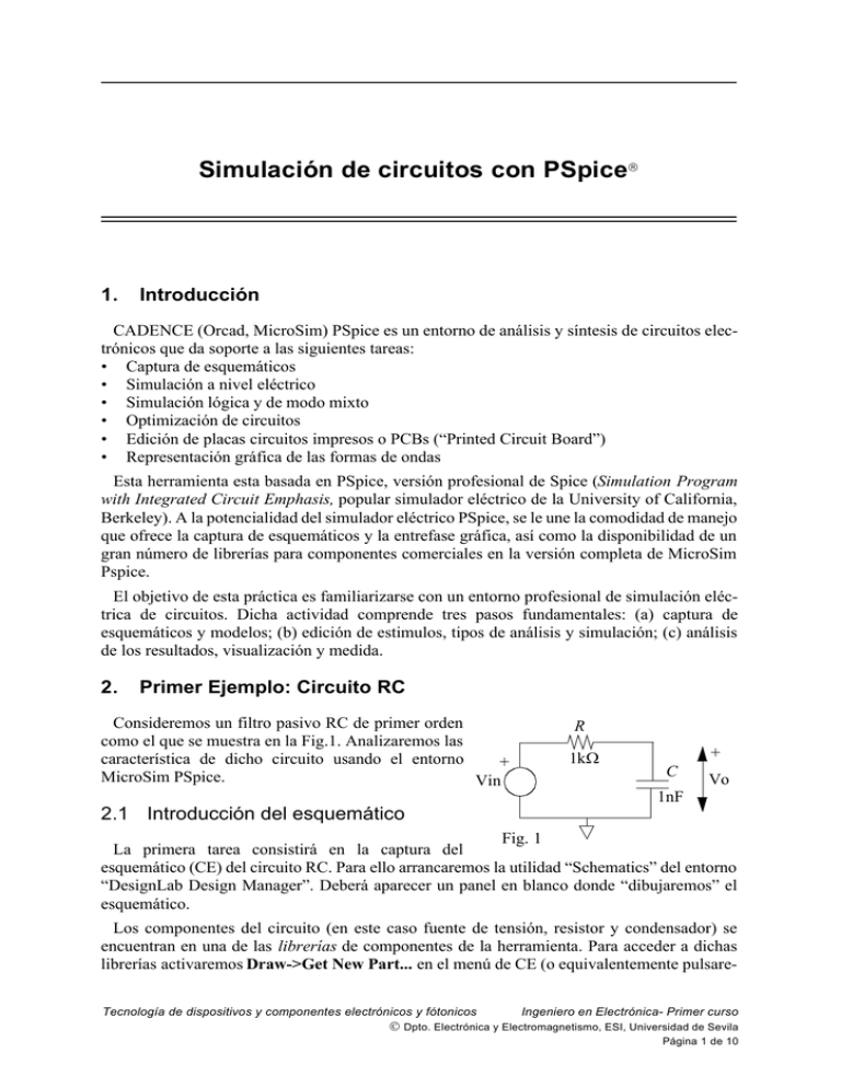 Simulación De Circuitos Con PSpice®