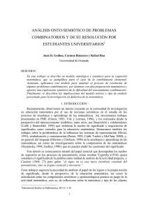 Análisis onto-semiótico de problemas combinatorios y de su