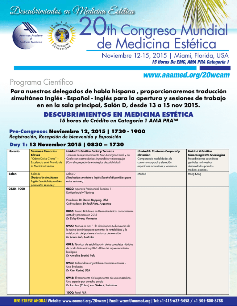 20th Congreso Mundial de Medicina Estética