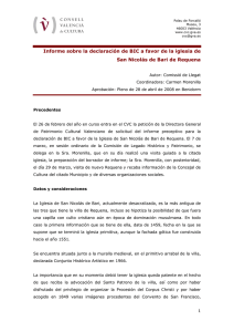 propuesta de declaración de BIC de la Iglesia San Nicolás de Bari