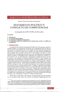 Sentimiento político y conflicto de competencias. Lucas Murillo de la