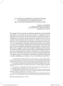 La aCtividad CrEditiCia dE instituCionEs ECLEsiÁstiCas Y dE