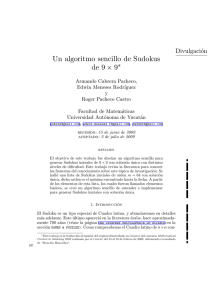 Un algoritmo sencillo de Sudokus de 9 × 9