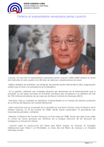 Fallecio el expresidente venezolano Jaime Lusinchi