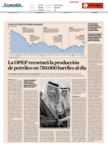 La OPEP recortará la producción de petróleo en 750.000 barriles al