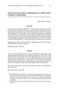 Salarios agrícolas durante la industrialización en Chile: factores
