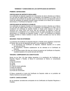 TERMINOS Y CONDICIONES DE LOS CERTIFICADOS