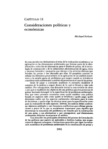 Consideraciones políticas y económicas