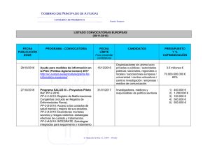 Listado de convocatorias europeas