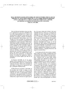 Real Decreto sobre la Ley de responsabilidad civil y seguro en la