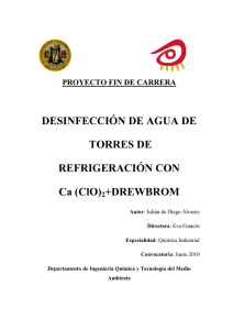 DESINFECCIÓN DE AGUA DE TORRES DE REFRIGERACIÓN