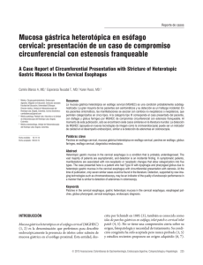 Mucosa gástrica heterotópica en esófago cervical: presentación de