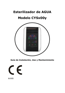 Esterilizador de AGUA Modelo CYSx00y