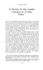 La Decision 24 sobre capitales extranjeros en el Grupo Andino *