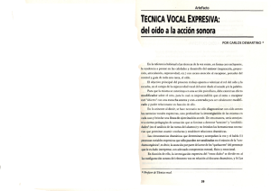 TECNICA VOCAL EXPRESIVA: del oído a la