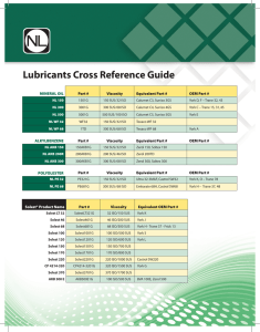 Lubricants Cross Reference Guide