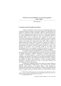 El Plan de Convertibilidad y la economía argentina
