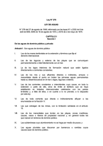 Ley N° 276 LEY DE AGUAS N° 276 del 27 de agosto de 1946