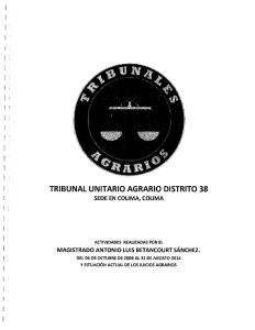TRIBUNAL UNITARIO AGRARIO DISTRITO 38 SEDE EN COLIMA