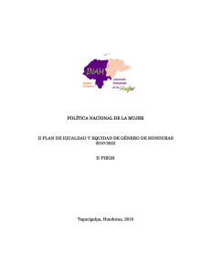 II Plan de Igualdad y Equidad de Género de Honduras 2010-2022