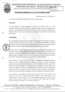 Ordenanza Municipal 012-2015 - Municipalidad Distrital de Elias