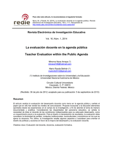 La evaluación docente en la agenda pública Teacher Evaluation