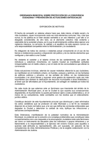 ordenanza municipal sobre protección de la convivencia ciudadana y