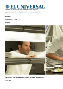 Bradley Cooper fue mesero, ahora es un chef en "Burnt"