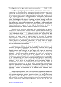 Tipos dependientes: Los tipos de intervención postejecutiva.œ L.13