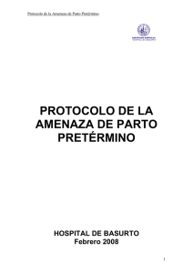 PROTOCOLO DE LA AMENAZA DE PARTO PRETÉRMINO