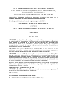 ley de comunicaciones y transportes del estado de michoacan