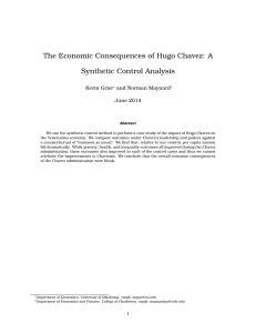 The Economic Consequences of Hugo Chavez